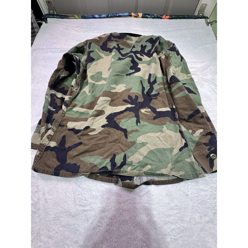 Original Vintage US Army Jacket Ripstop Woodland Camouflage BDU  Small Xtr Shirt - Picture 8 of 8